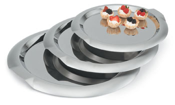 Vollrath 82096 Round Stainless Steel Serving Trays