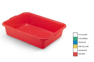 Vollrath 1511-C02 Traex Color-Mate Perforated Drain Box,  Red